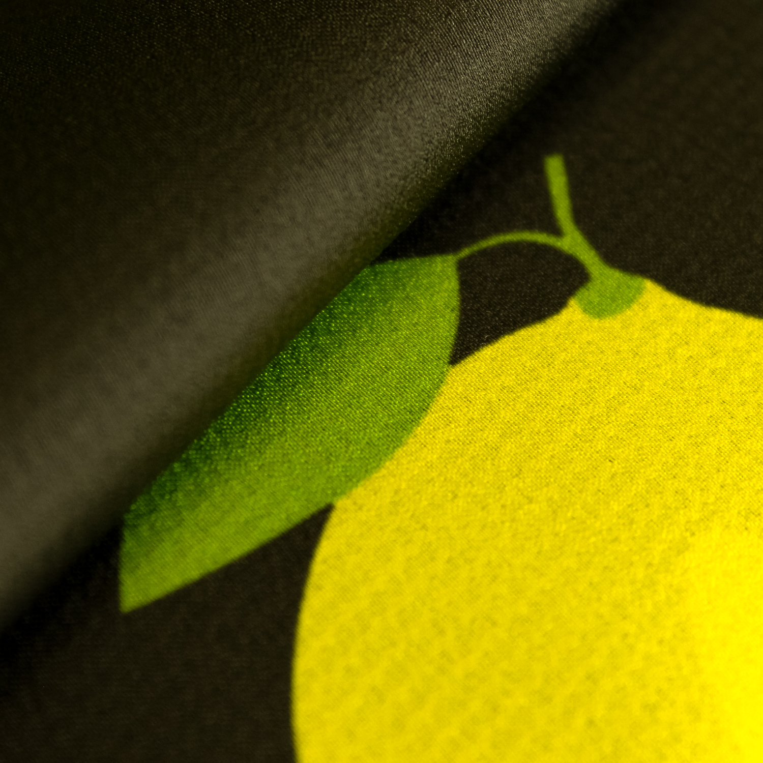 Polyester zwart met citroenen