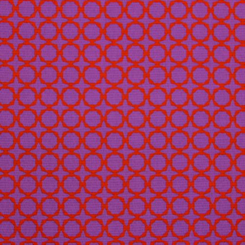 Polyester paars met rode cirkels - Burda