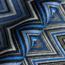 Polyester viscose tricot zigzag blauw