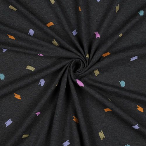 Tricot zwart met kleurrijke verfstrepen - Poppy