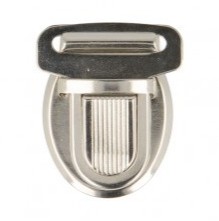Metalen slot / boekentas sluiting - zilver - 32 x 37 mm