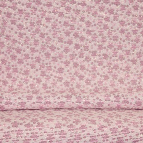 Roze jacquard glinsterend met bloemetjes - Lorré