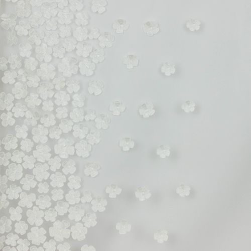 Witte kant met 3D bloemen - Lorré