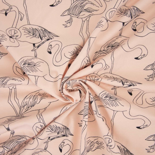Tricot licht koraal met flamingo's  - Katia Fabrics