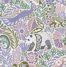 Viscose wit met planten patroon en tropische dieren  - Katia Fabrics