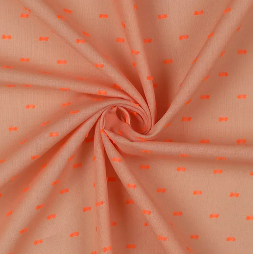 Dobby voile oranje abrikozen kleur    - Poppy