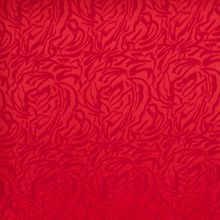 Viscose polyester jacquard gesatineerd rood met dierenprint - Knipmode & Editex