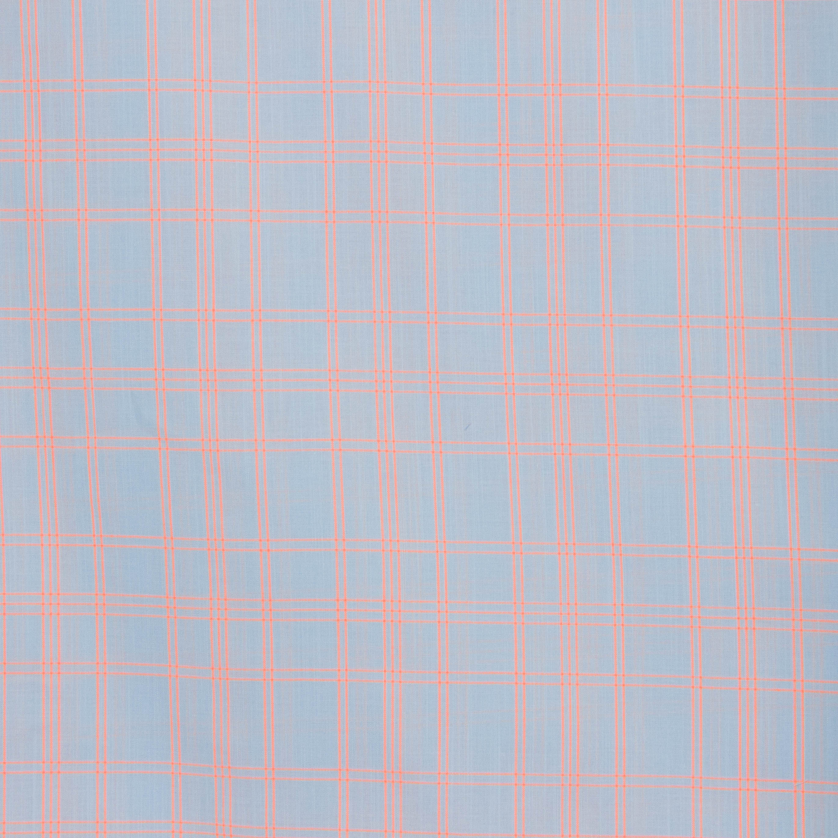 Katoen polyester poplin lichtblauw geruit - Knipmode & Editex
