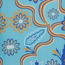 Polyester crêpe blauw met bloemen patroon - Knipmode & A La Ville