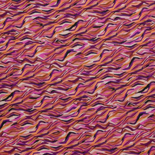 Viscose met kleurrijke print van verf strepen - Knipmode & Editex
