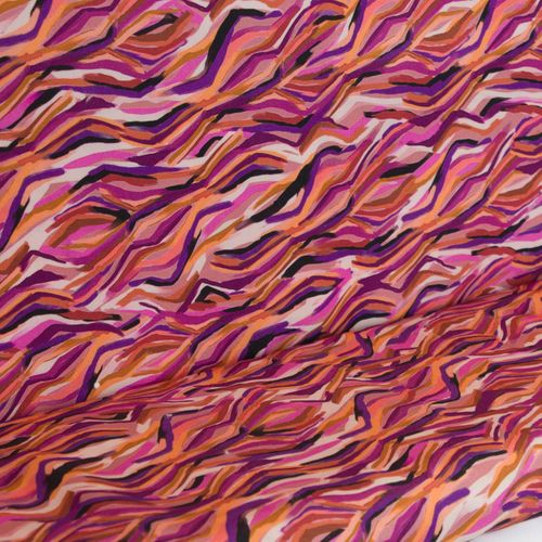 Lyocell met kleurrijke print van verf strepen - Knipmode & Editex