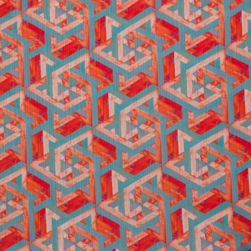Polyester satijn met geometrische print - Burda &  A La Ville
