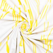 Katoen ecru gele geometrie print - Fibre Mood