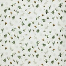 Tetra wit met blaadjes en konijntjes   - Poppy
