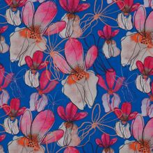 Lenzing Ecovero blauw met bloemen - Nerida Hansen x Verhees Textiles
