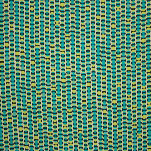 Viscose tricot turquoise bolletjes motief
