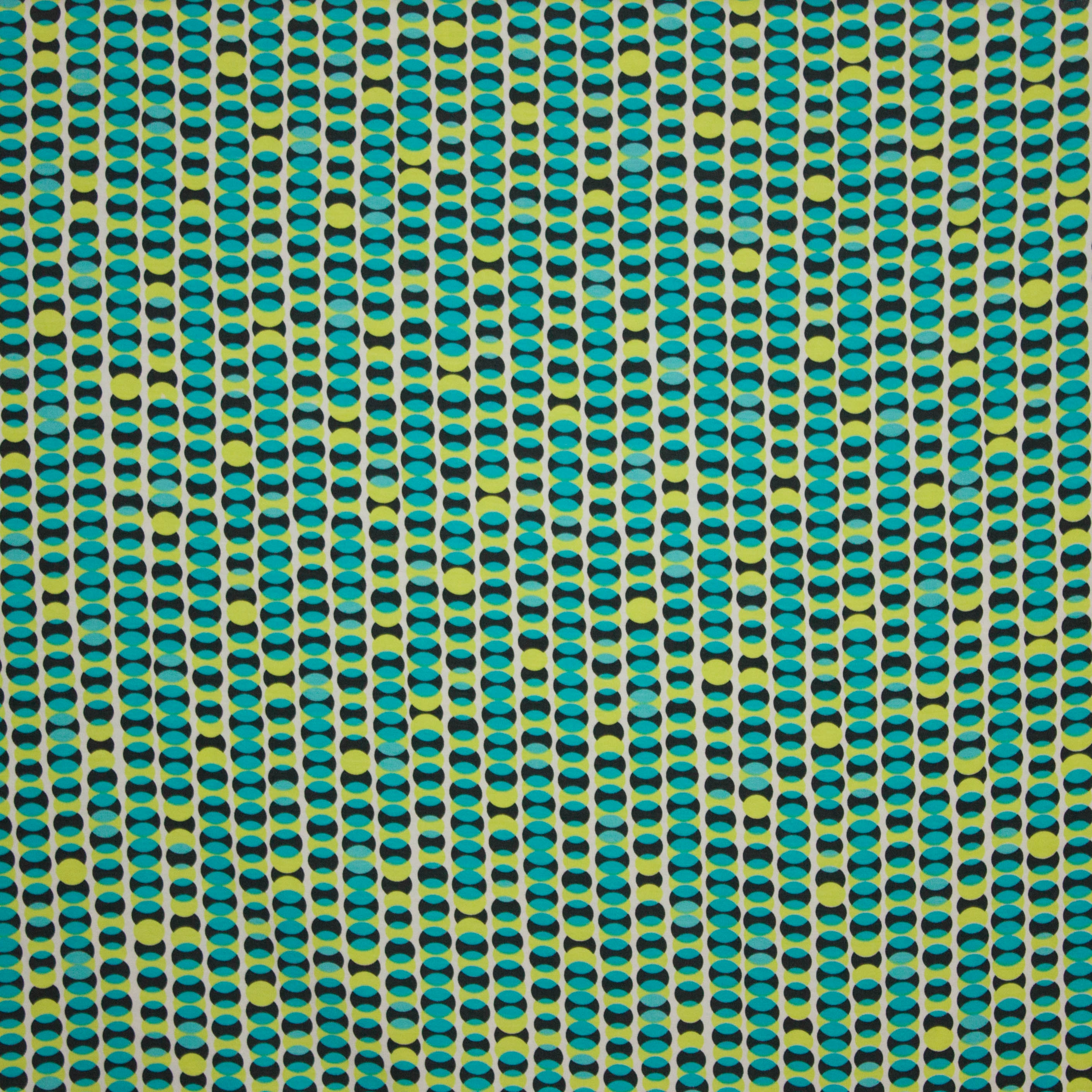 Viscose tricot turquoise bolletjes motief
