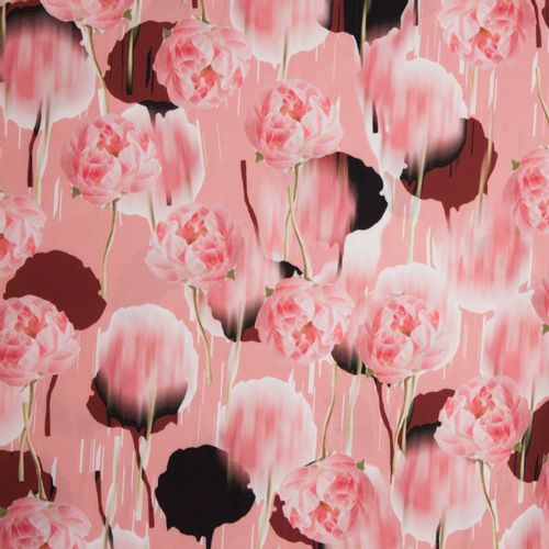 Chiffon roze bloemen print
