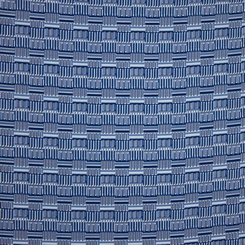 Polyester blauw geometrisch motief
