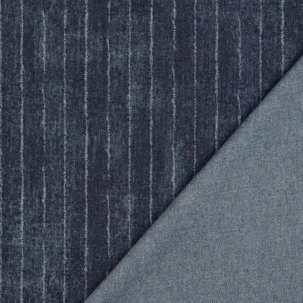Denim donkerblauw met strepen