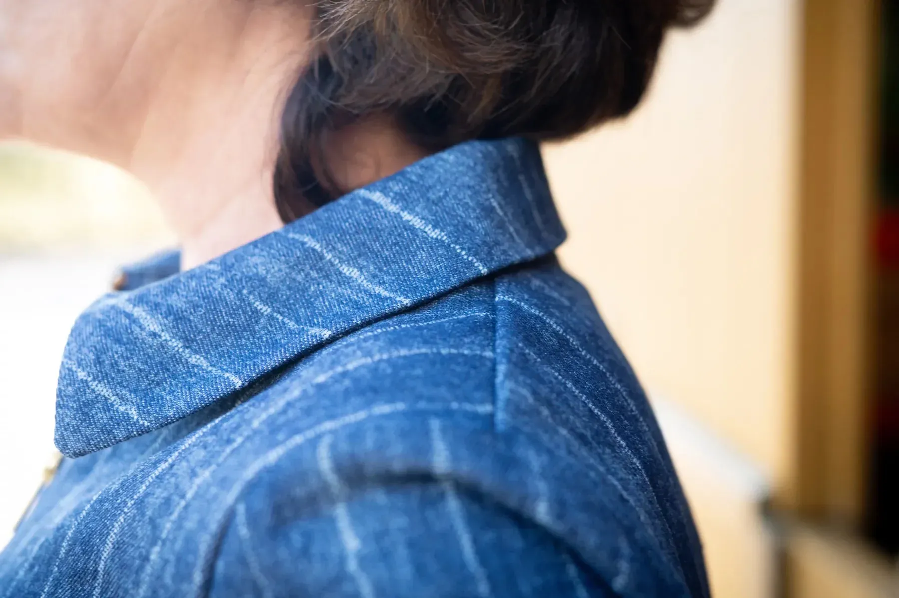 Denim donkerblauw met strepen