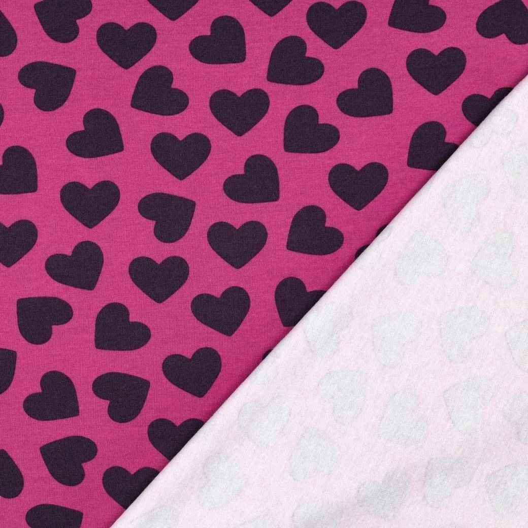Sweater paars met hartjes