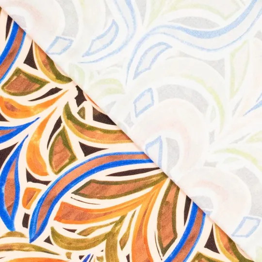 Viscose oranje abstracte print