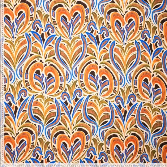 Viscose oranje abstracte print