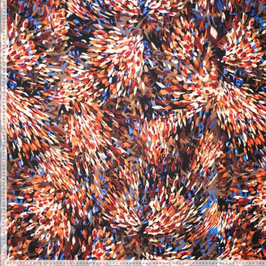 Viscose bruin abstracte print