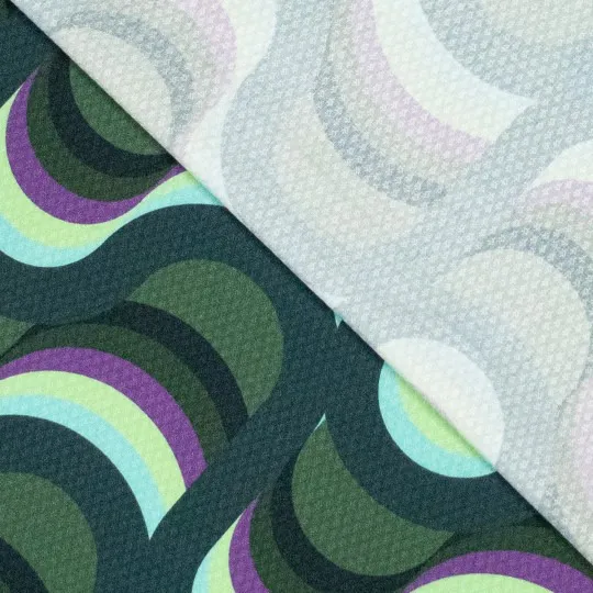 Viscose jacqaurd groen abstracte print