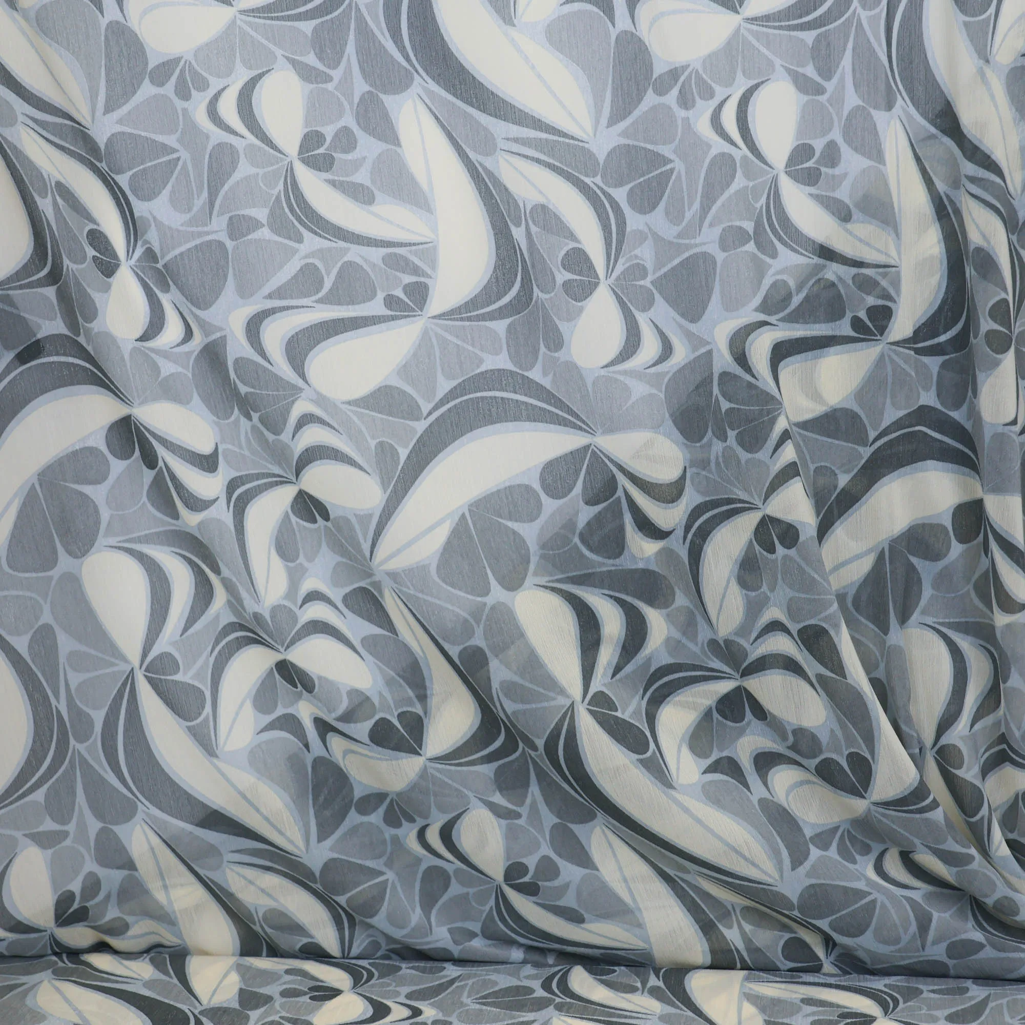 Voile grijs abstracte print