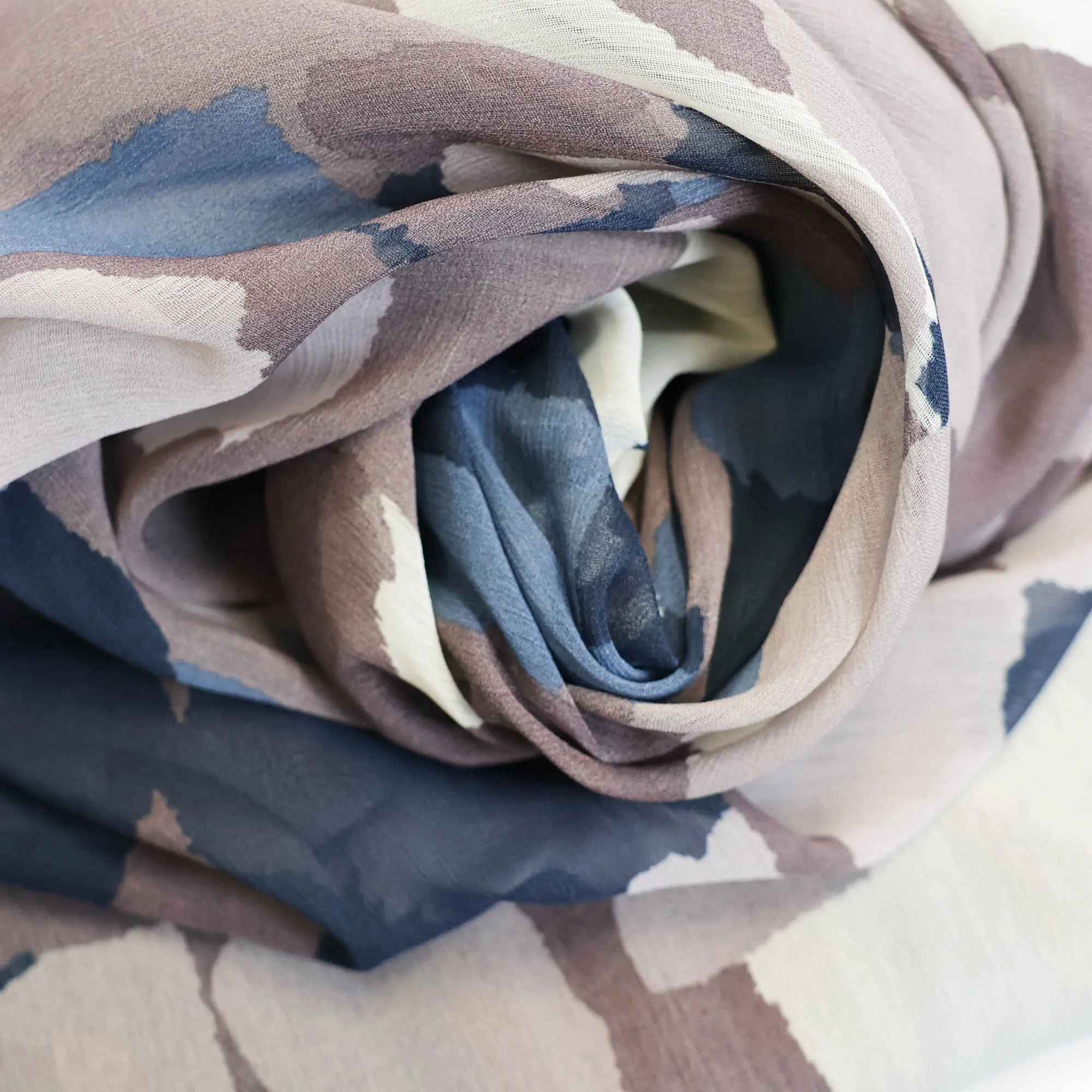 Voile met bruine print