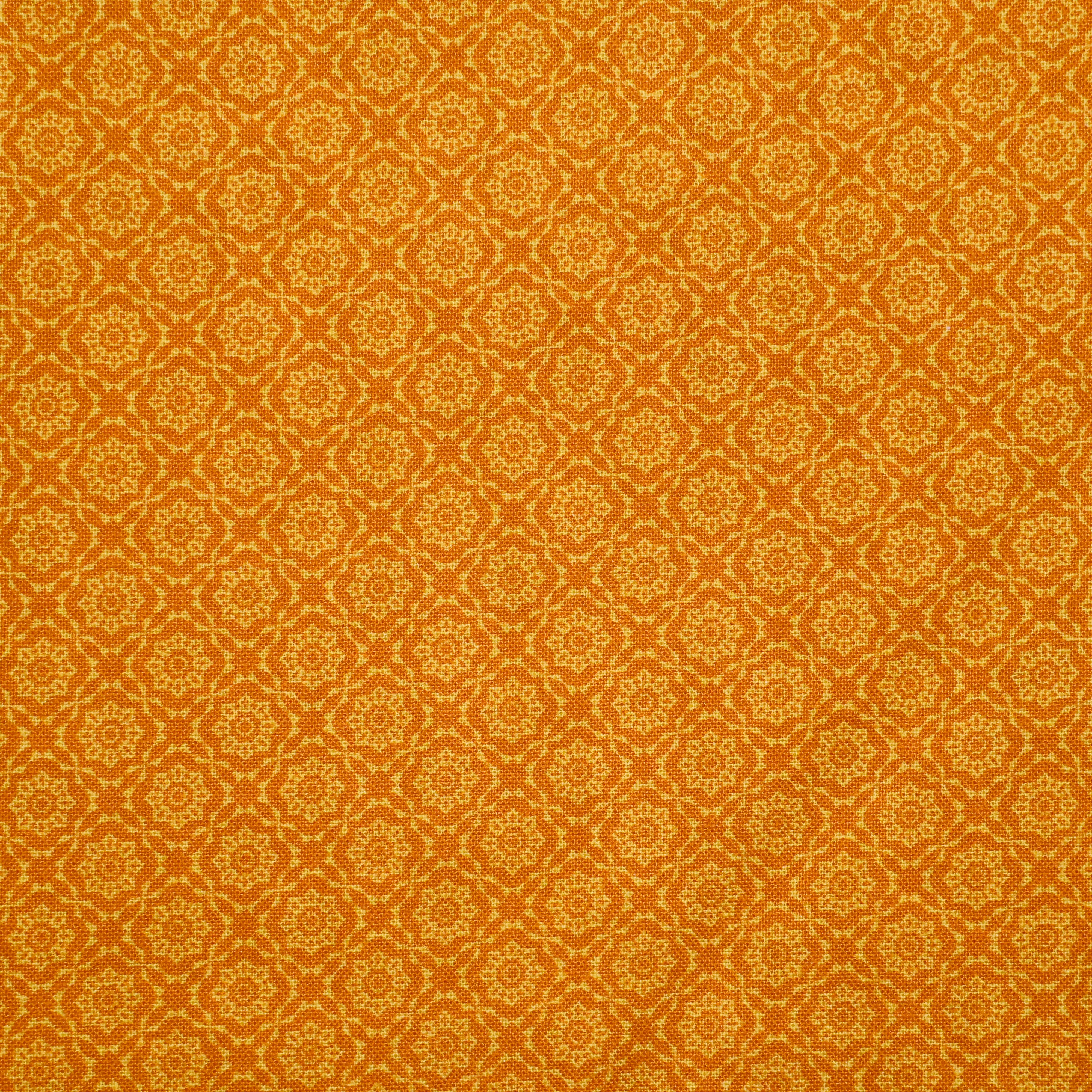 Katoen oranje met bloemen