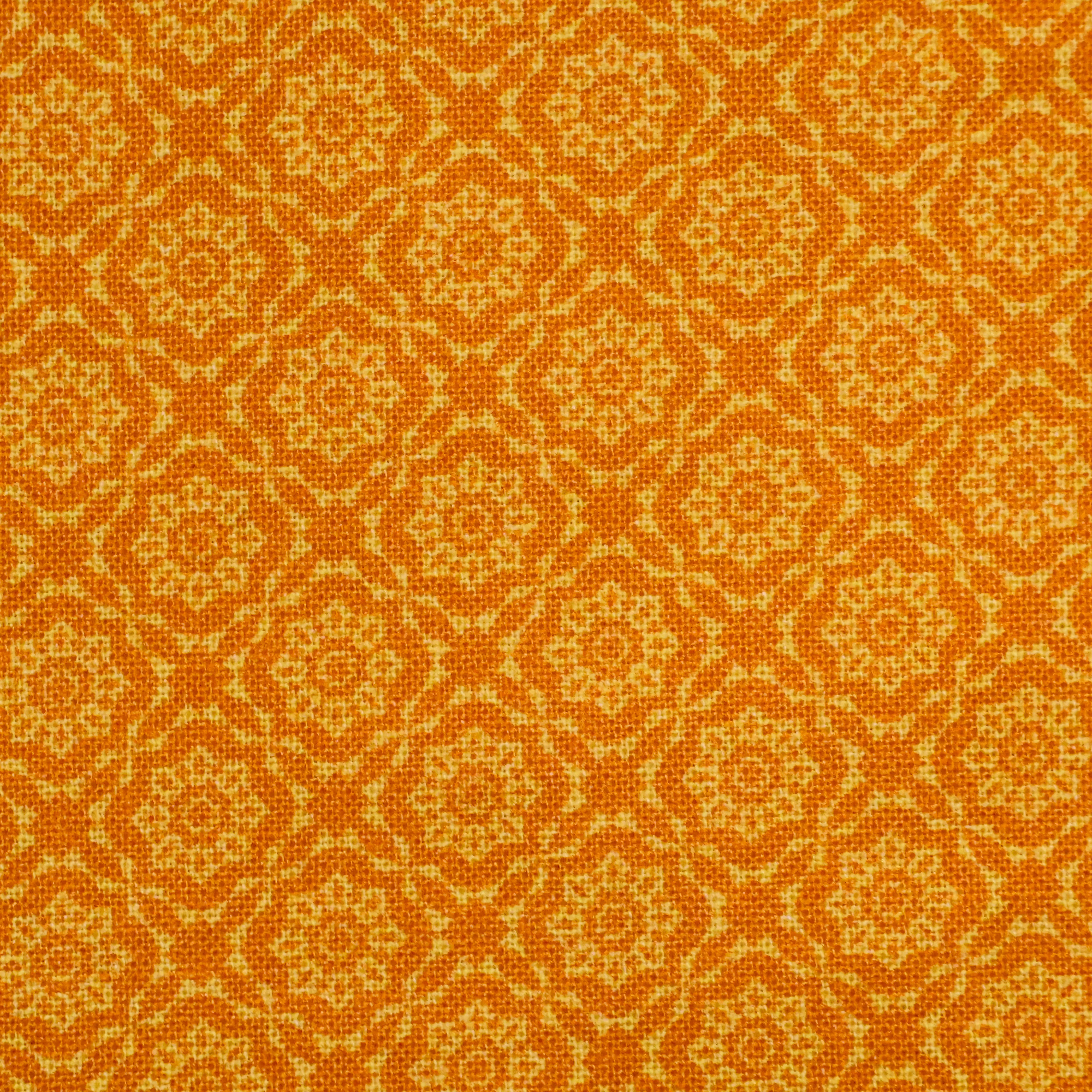 Katoen oranje met bloemen