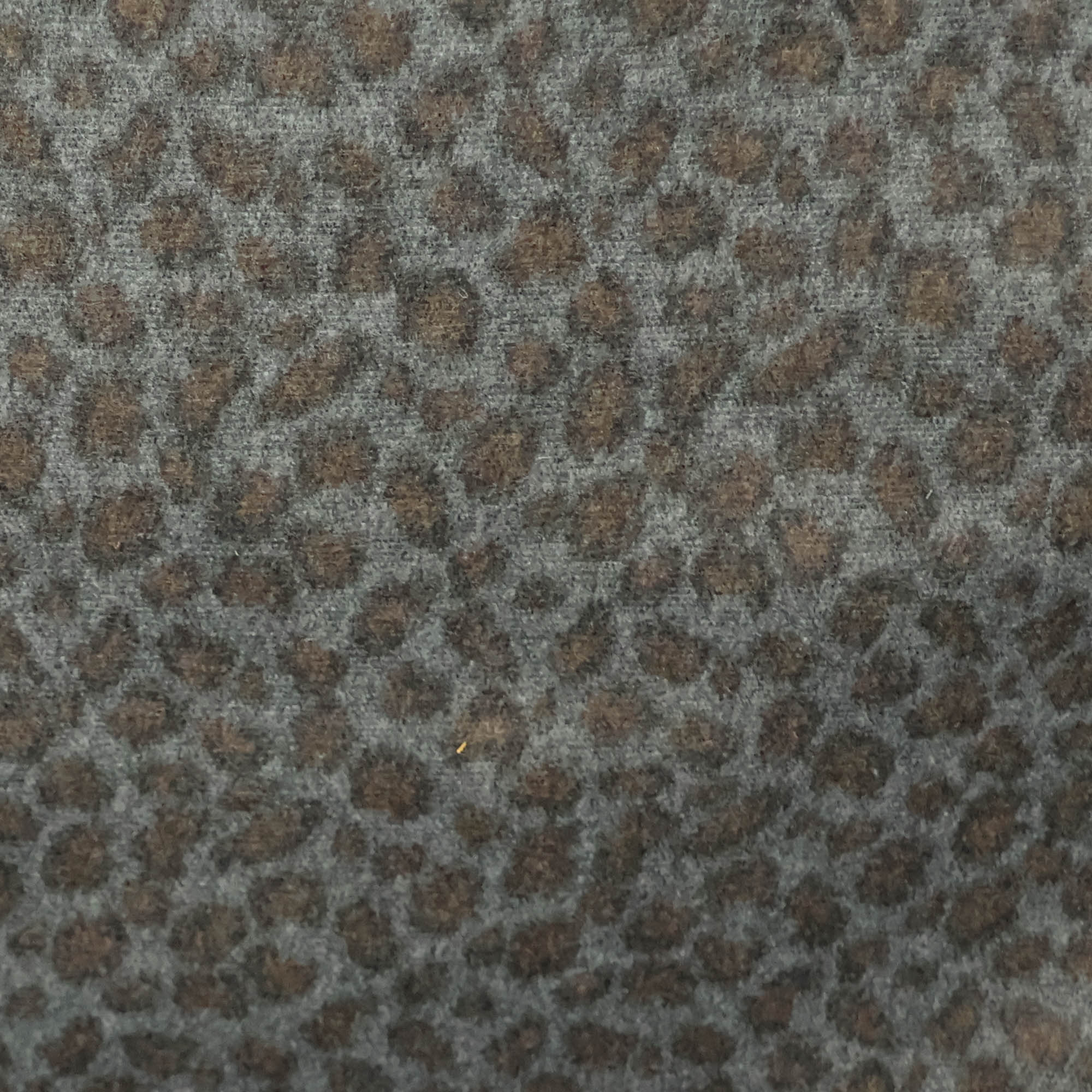 Mantelstof blauw met panterprint