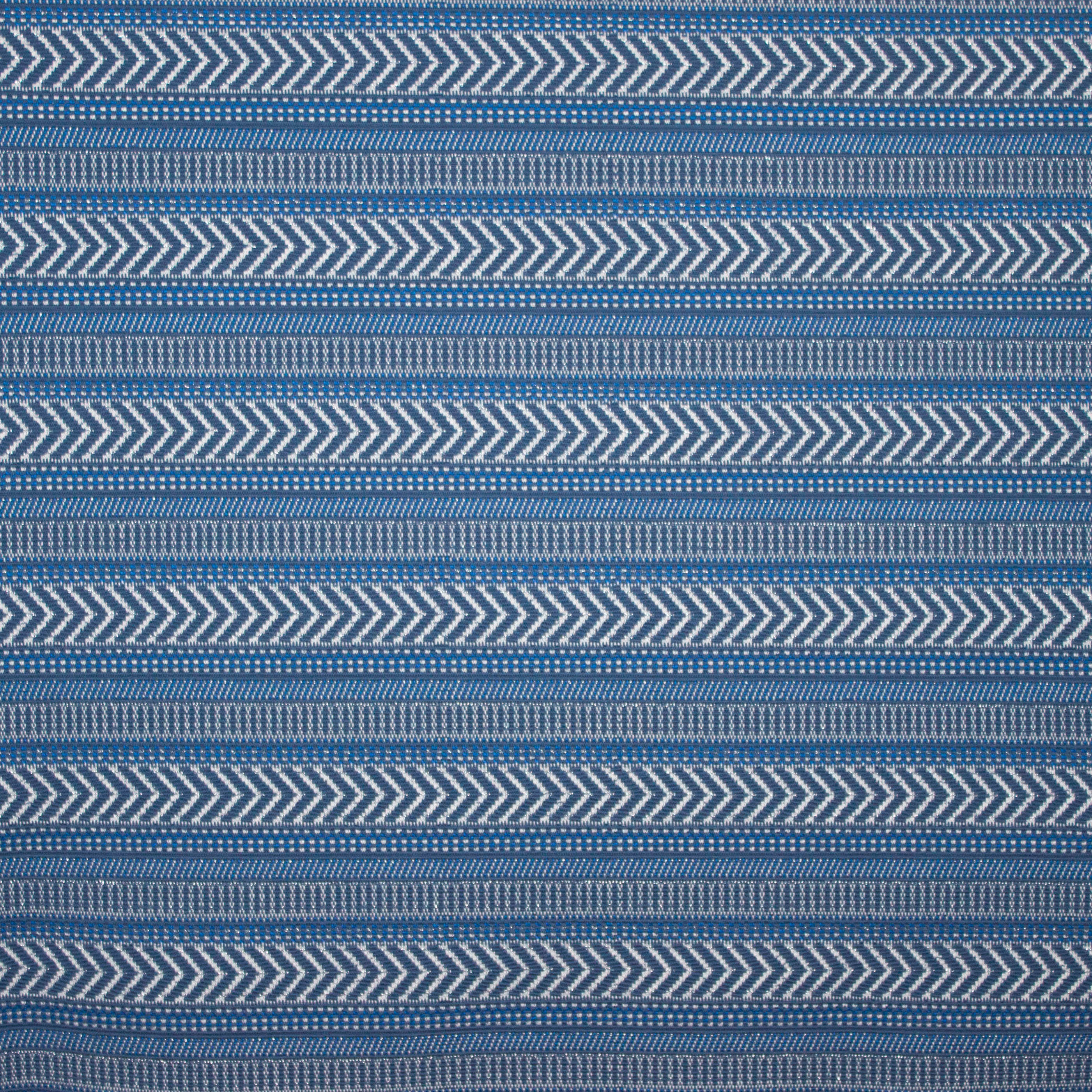 Blauwe jacquard met geometrisch patroon