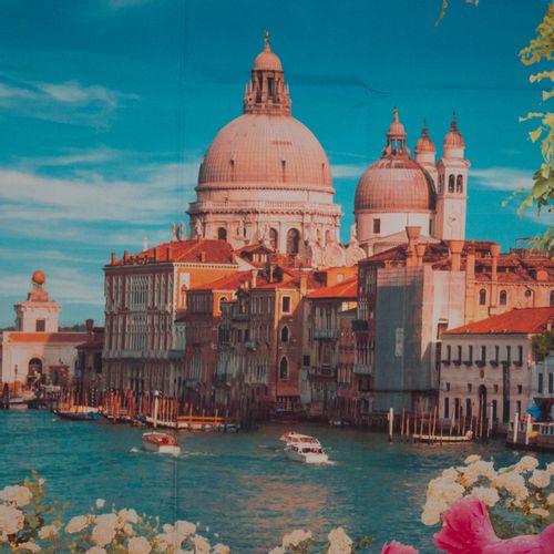 Katoenen fotopaneel met zicht op Venetië