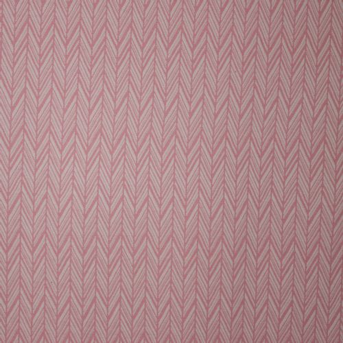 Roze jacquard tricot met wit streepjes motief
