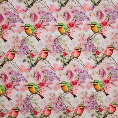 Tricot roze kolibri motief