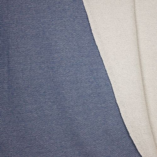 French terry jeansblauw zigzag