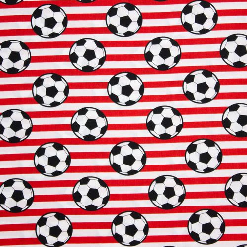 Wit-Rood gestreept katoen voetbalprint