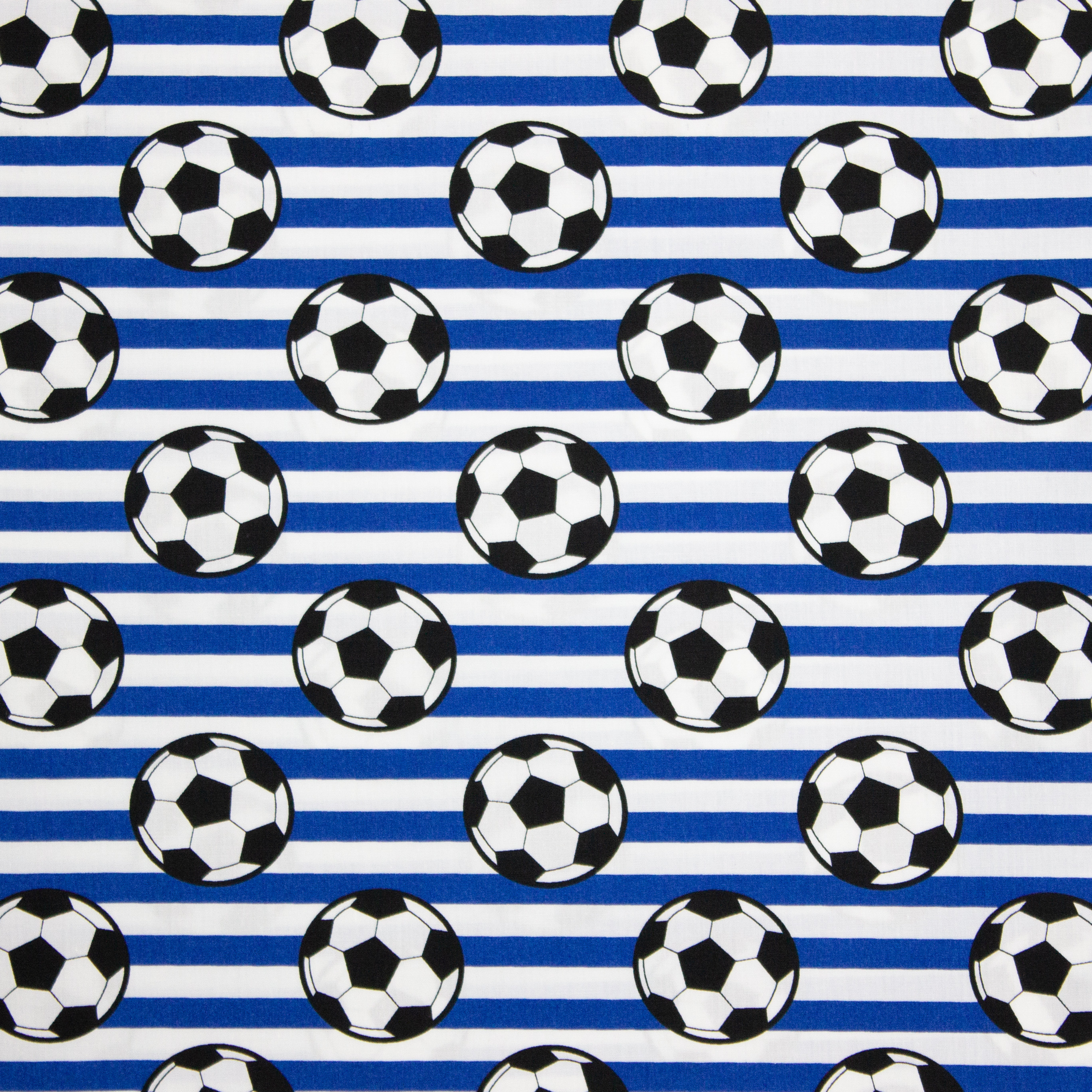 Wit-Blauw gestreept katoen voetbalprint