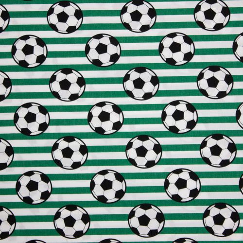 Wit-Groen gestreept katoen voetbalprint
