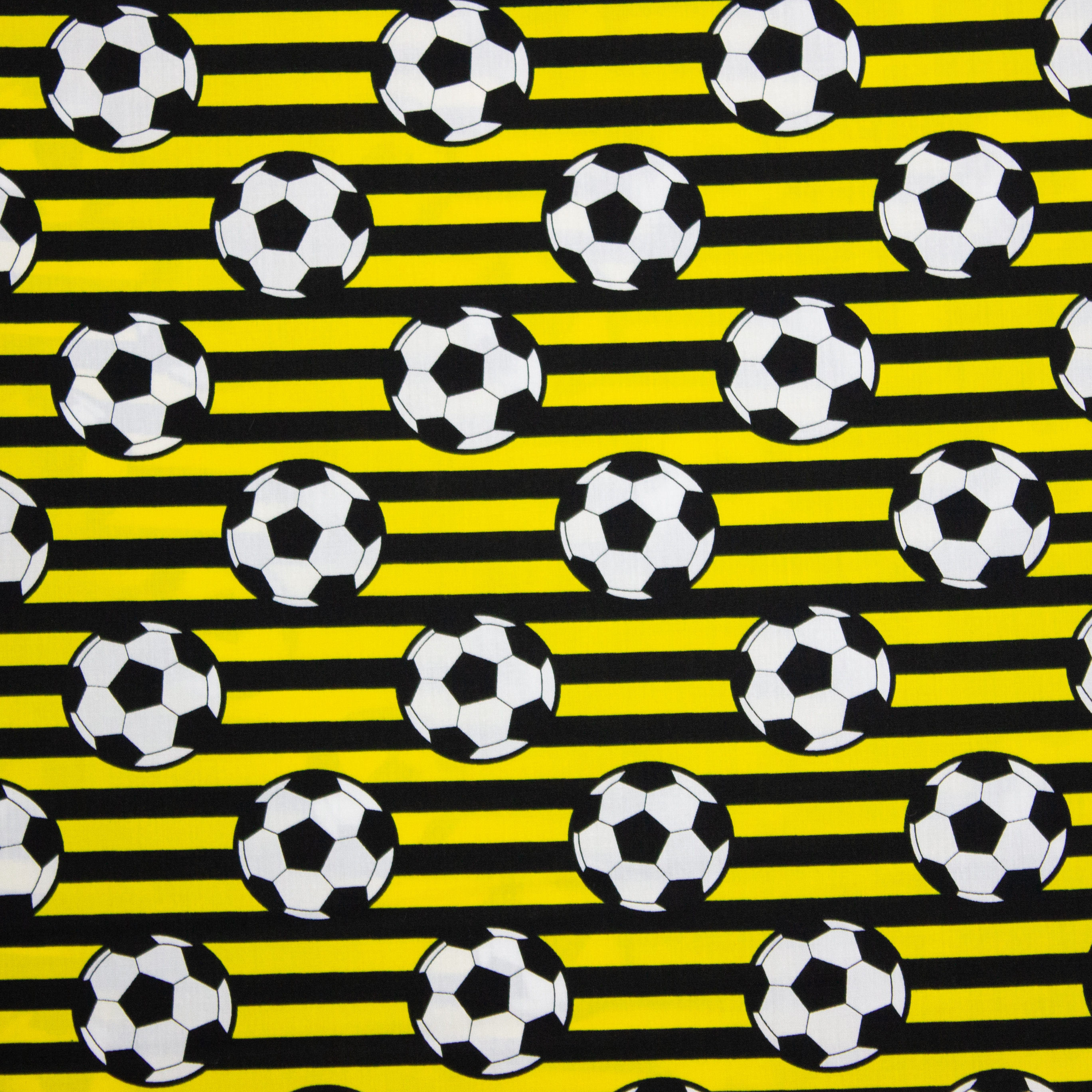 Geel-Zwart gestreept katoen voetbalprint