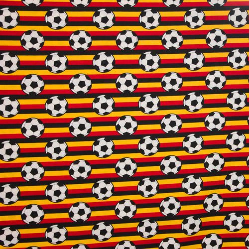 Zwart-Geel-Rood gestreept katoen voetbalprint