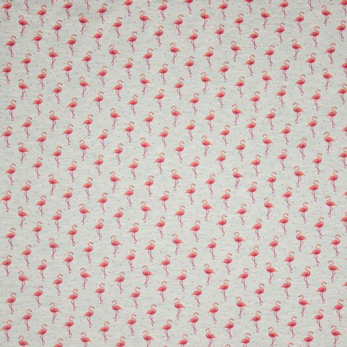 Licht grijze tricot met flamingo motief