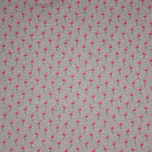 Grijze tricot met flamingo motief