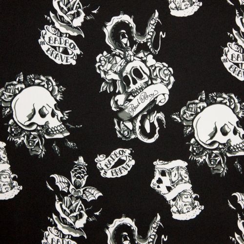 Zwarte polyester gothic doodskop "Bad Boy"