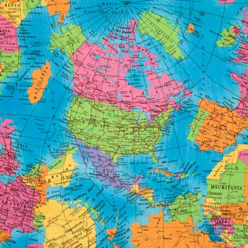 katoen met wereldkaart