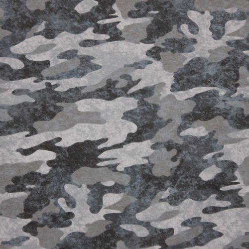 Grijze faded look camouflage french terry